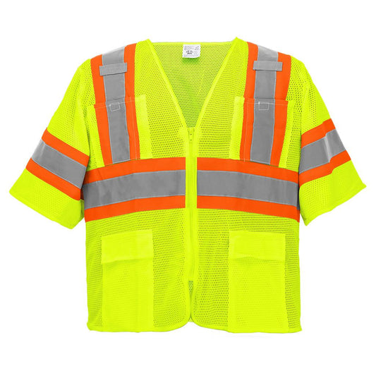 Yellow/Lime Safety Vest - Global Glove - Mesh Design