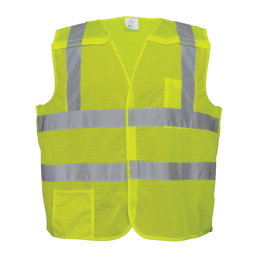 Yellow/Lime Safety Vest - Global Glove - Breakaway Mesh