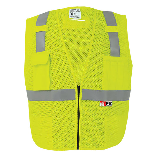 Yellow/Lime Safety Vest - Global Glove - Breathable Mesh