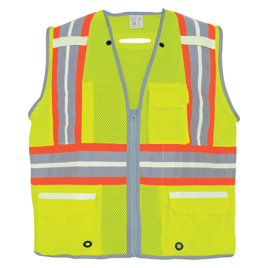 Yellow/Lime Safety Vests - Global Glove - Reflective Design