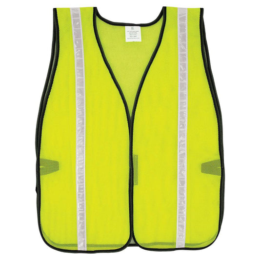 Yellow/Lime Safety Vest - Global Glove - Reflective Stripes
