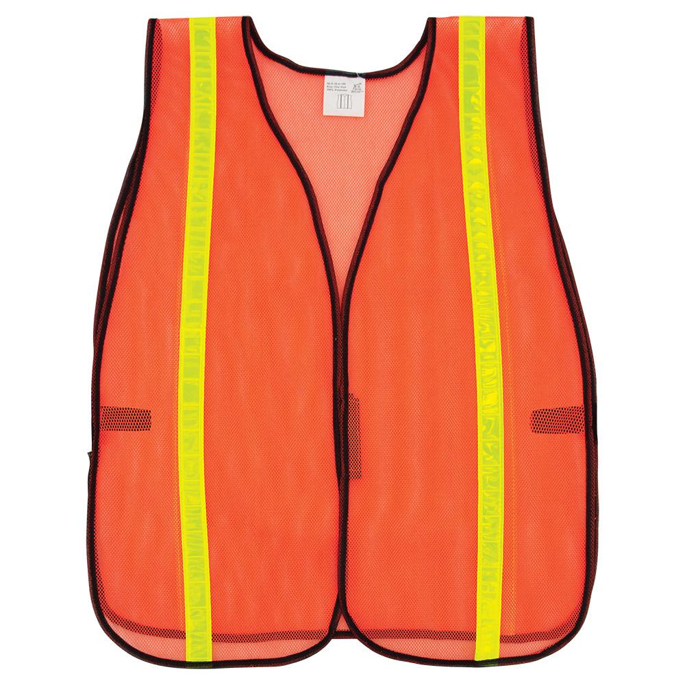 Orange Safety Vest - Global Glove - Reflective Stripes