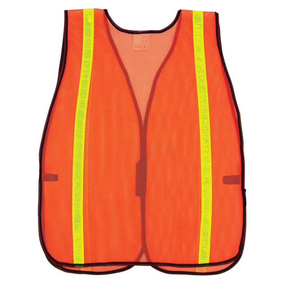 Orange Safety Vest - Global Glove - Reflective Stripes