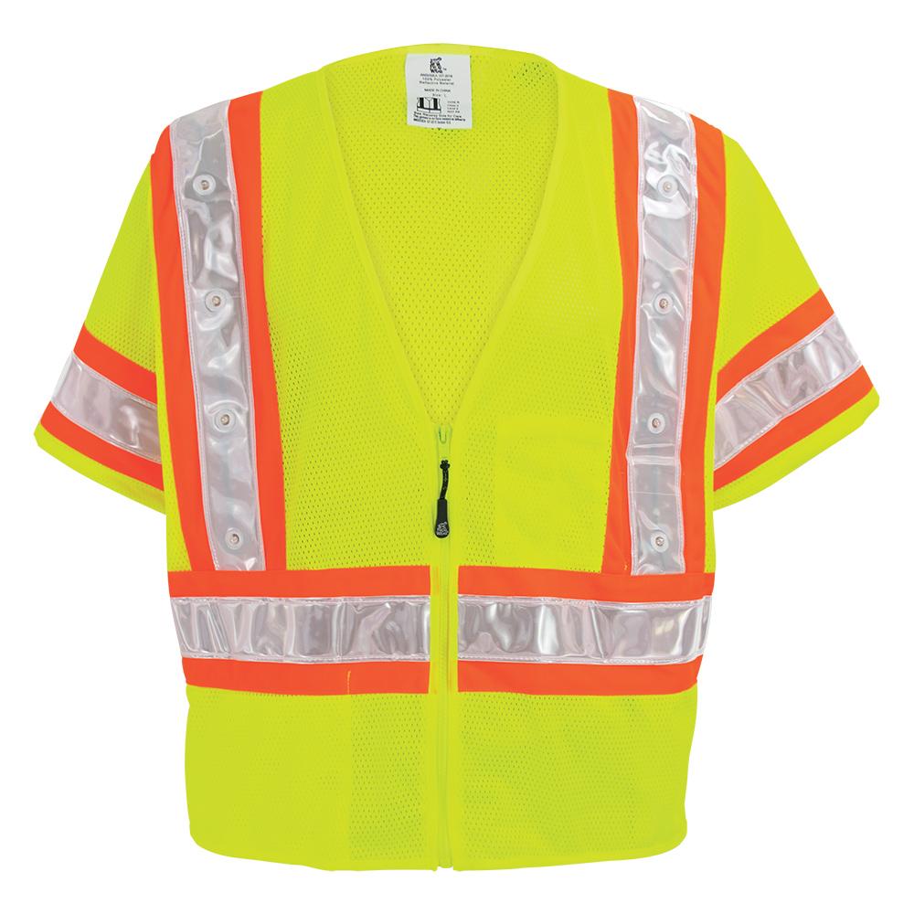 Yellow/Lime Safety Vests - Global Glove - LED Mesh Visibility