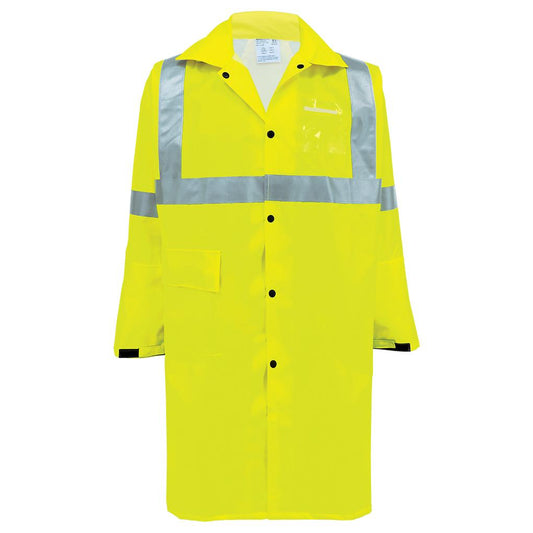 Yellow Lime Raincoat - Global Glove - Self Extinguishing