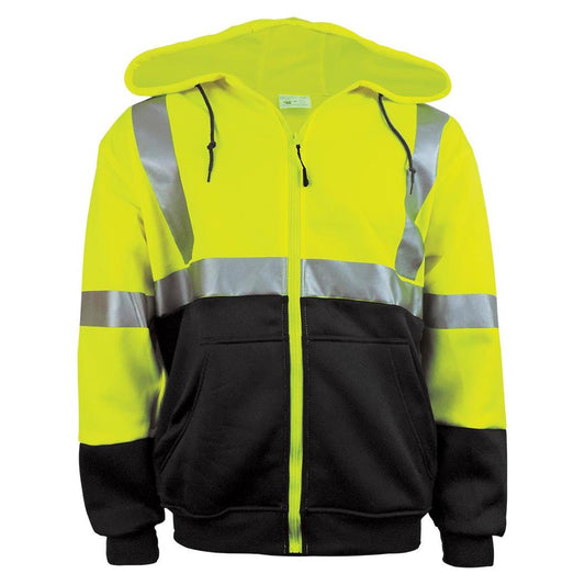 Yellow/Lime Safety Sweatshirt - Global Glove - High Visibility