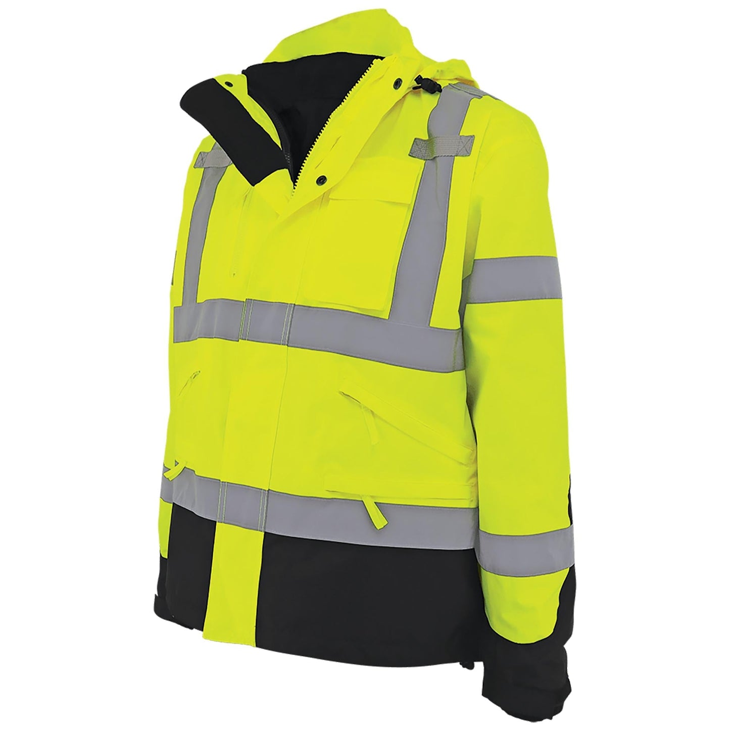 Yellow/Lime Safety Jacket - Global Glove - Class 3 Warmth
