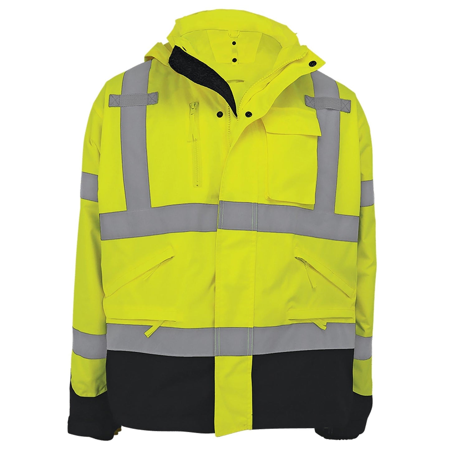 Yellow/Lime Safety Jacket - Global Glove - Class 3 Warmth