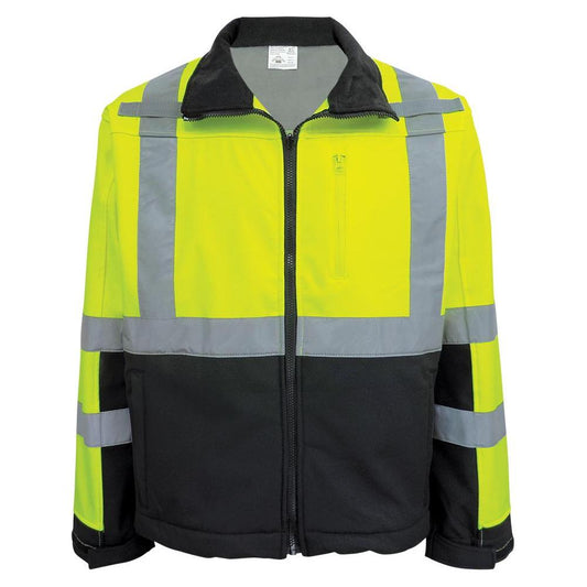 Yellow/Lime Safety Jacket - Global Glove - Water-Resistant