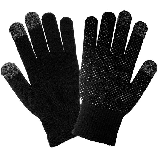 Black Seamless Knit Gloves - Global Glove - Touchscreen Ready