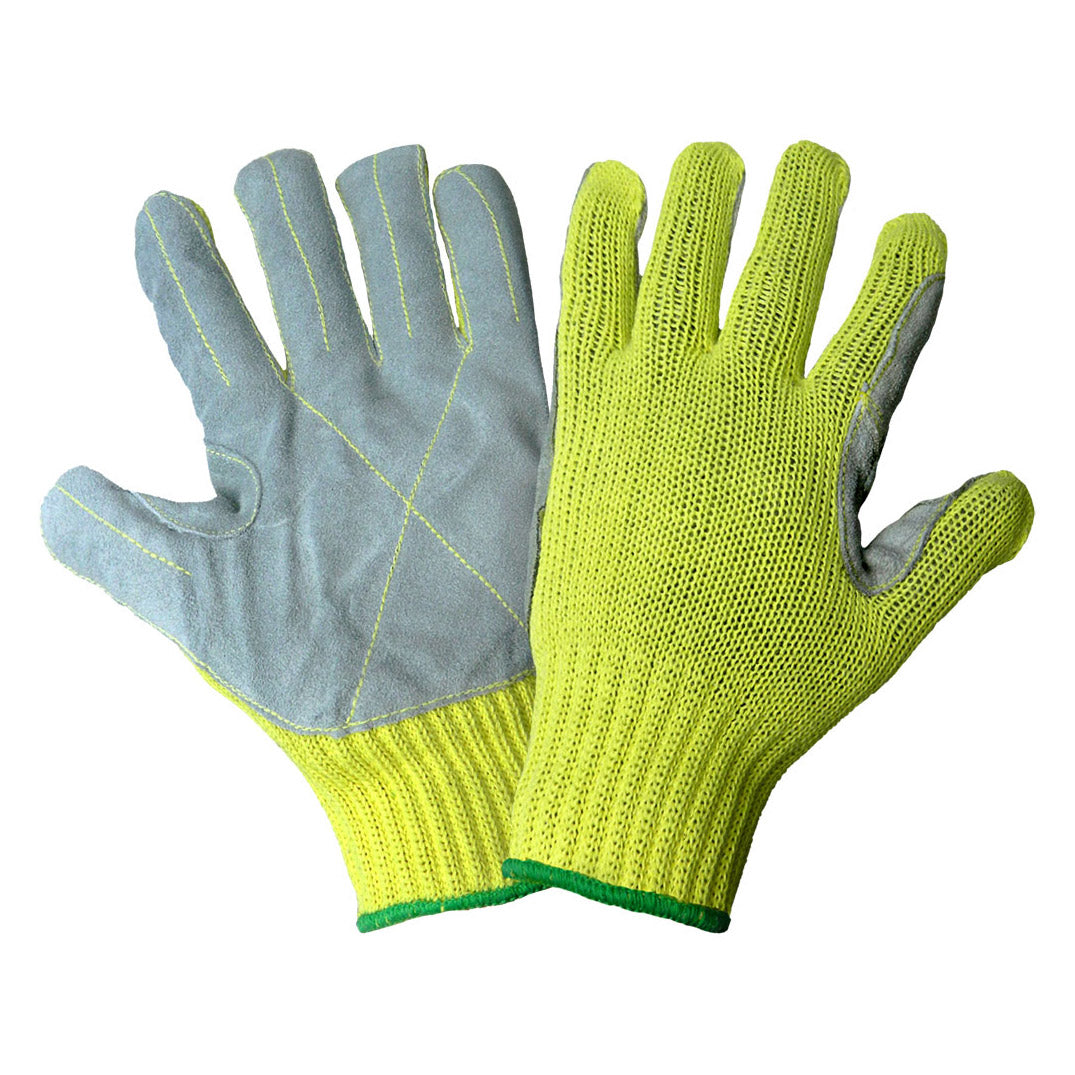 Yellow/Lime String Knit Gloves - Global Glove - Cut Resistant
