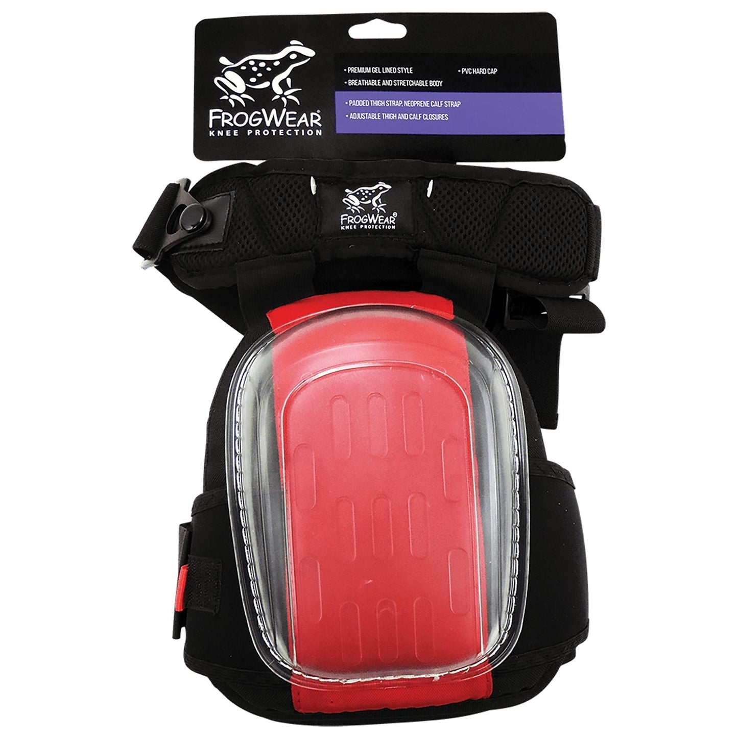 Black/Red Knee Pads - Global Glove - Comfortable Fit
