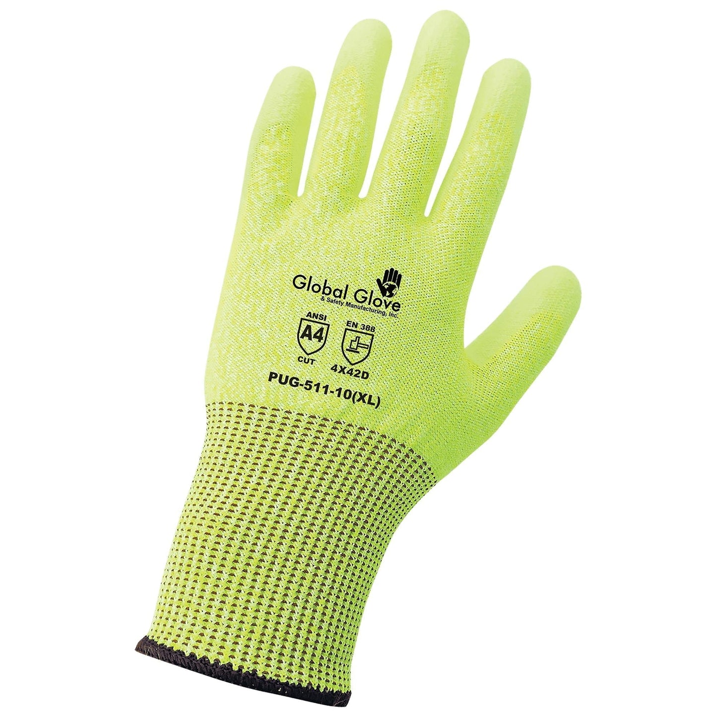 Yellow/Lime String Knit Gloves - Global Glove - Cut Resistant