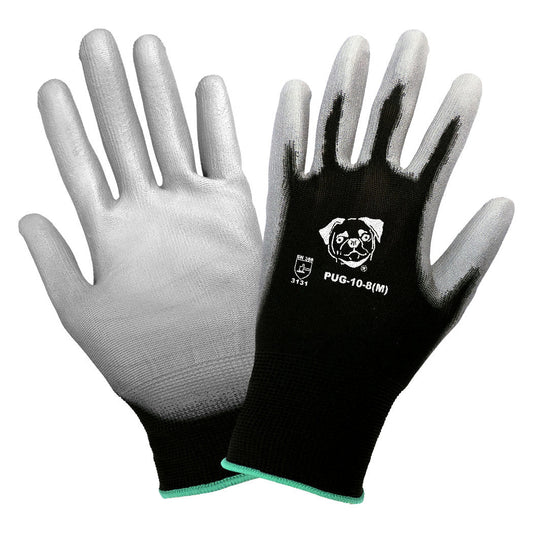 Black String Knit Gloves - Global Glove - Economy Grade Polyurethane
