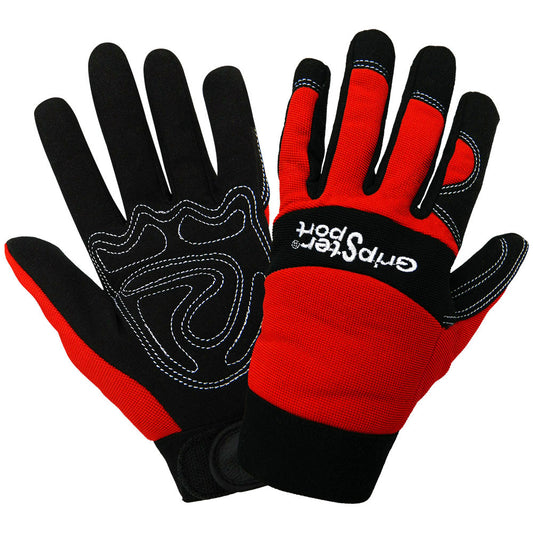 Black/Red Performance Gloves - Global Glove - Comfortable Grip