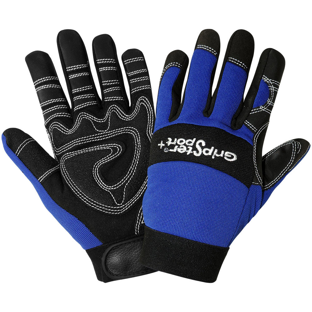 Black/Blue Performance Gloves - Global Glove - Tacky Grip