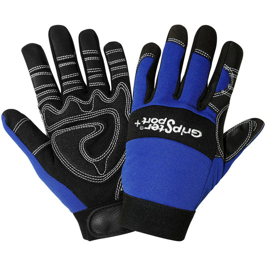 Black/Blue Performance Gloves - Global Glove - Tacky Grip