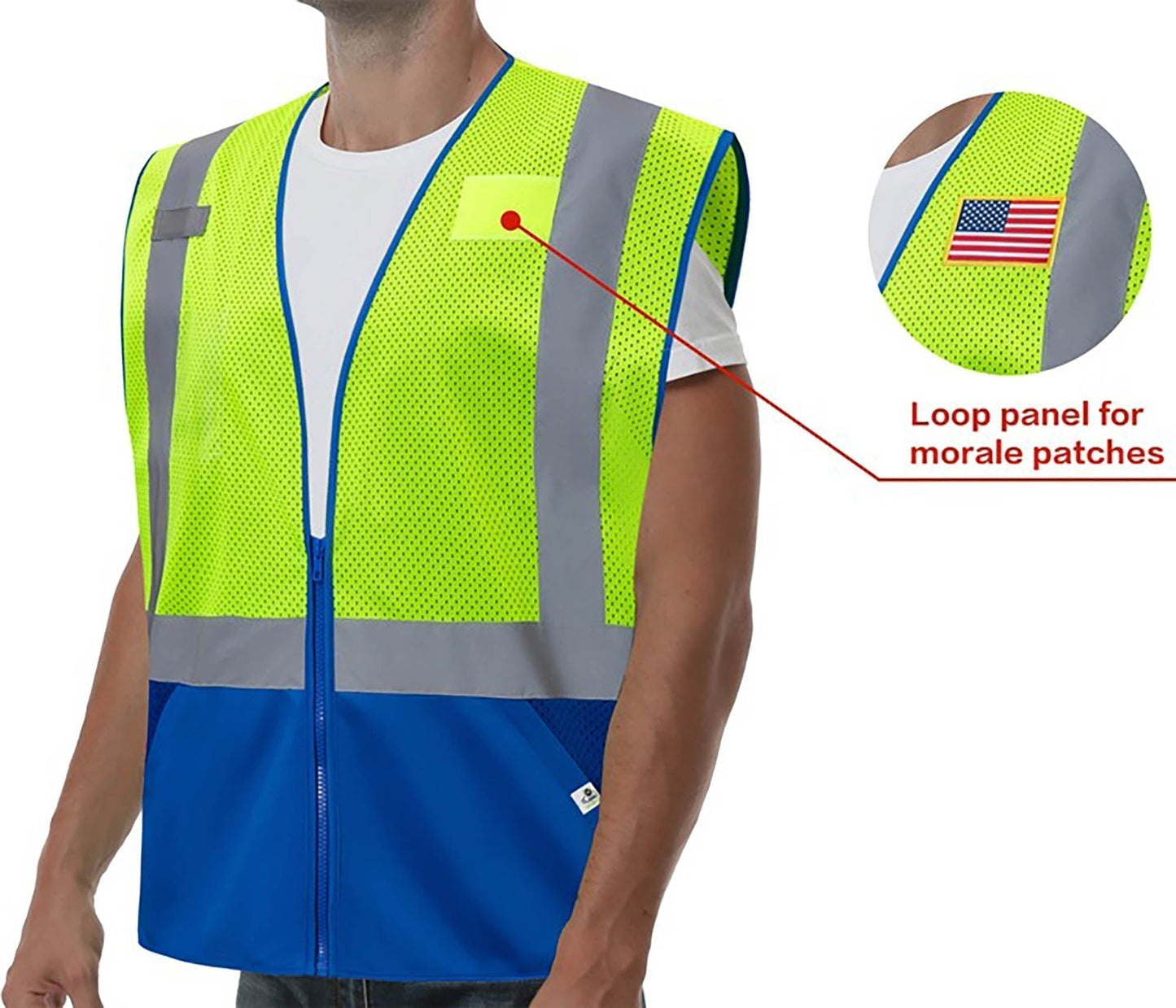 Blue Safety Vests - GSS Safety - Eco-Friendly Design