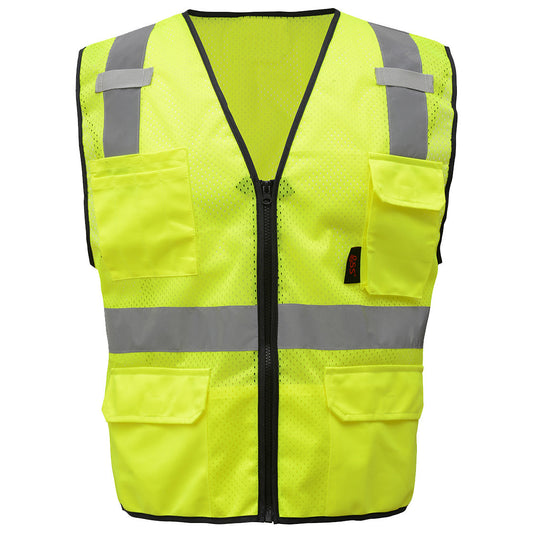 Yellow/Lime Safety Vests - GSS Safety - Premium Mesh