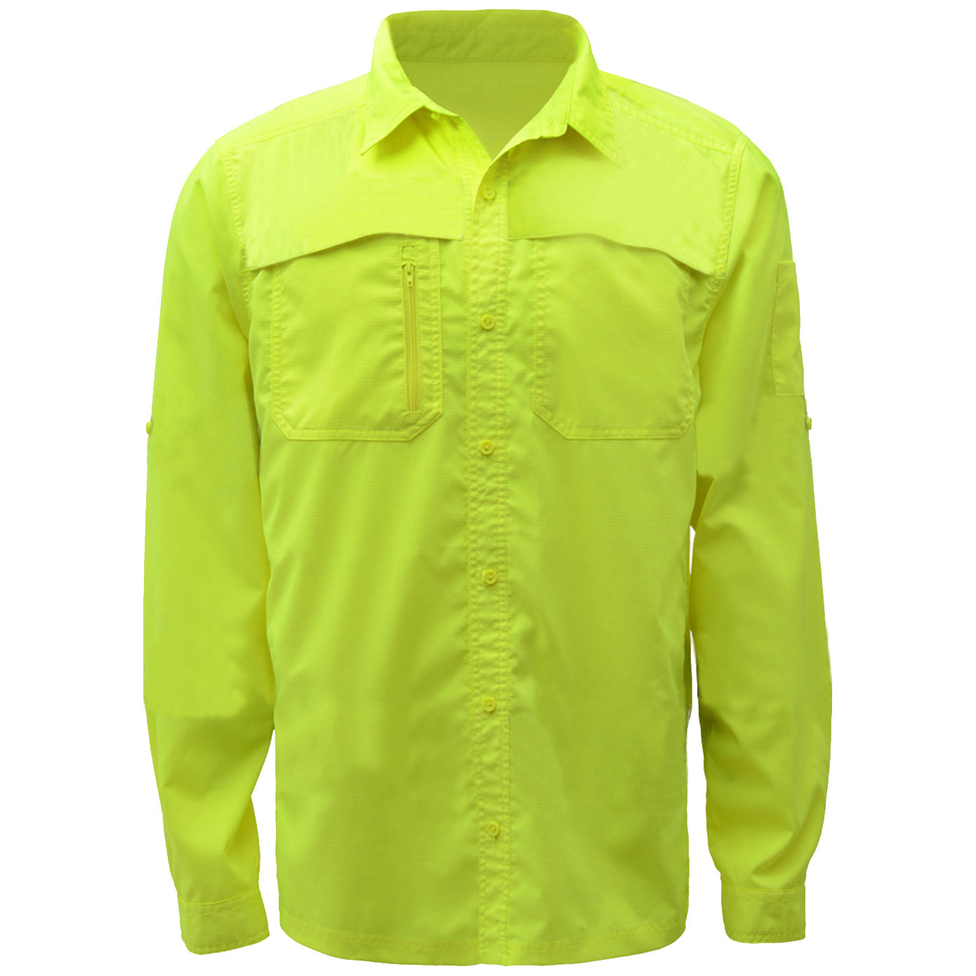 Yellow/Lime Button Up Shirt - GSS Safety - Lightweight Design