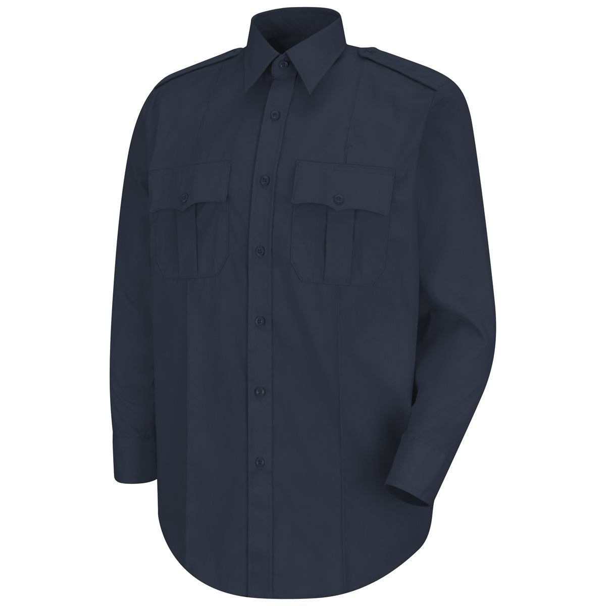 Dark Navy Button Up Shirt - Horace Small - Stretch Poplin