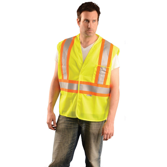 Yellow/Lime Safety Vest - OK-1 - Premium Mesh Design