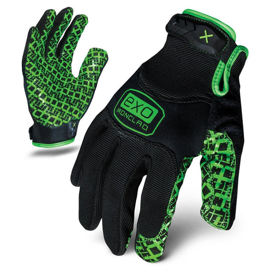 Black/Green Performance Gloves - Ironclad - Durable Grip