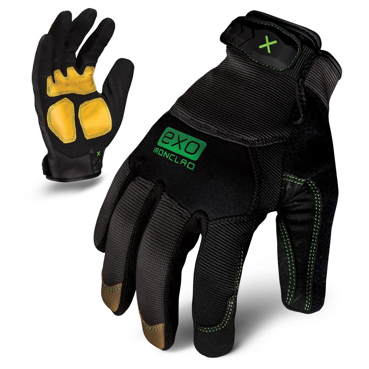 Gray/Tan Leather Gloves - Ironclad - Durable Features