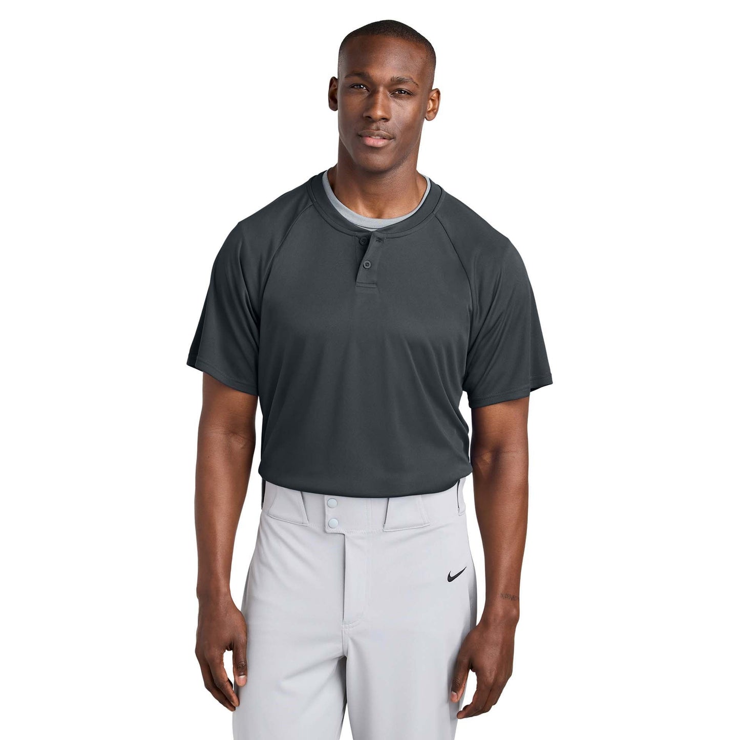 Black Henley Shirt - Sport-Tek - Soft Polyester