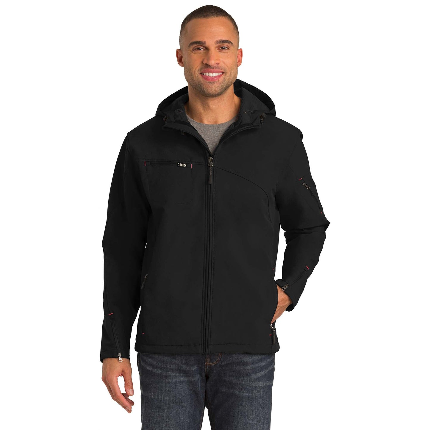 Black/Engine Red Jacket - Port Authority - Soft Shell