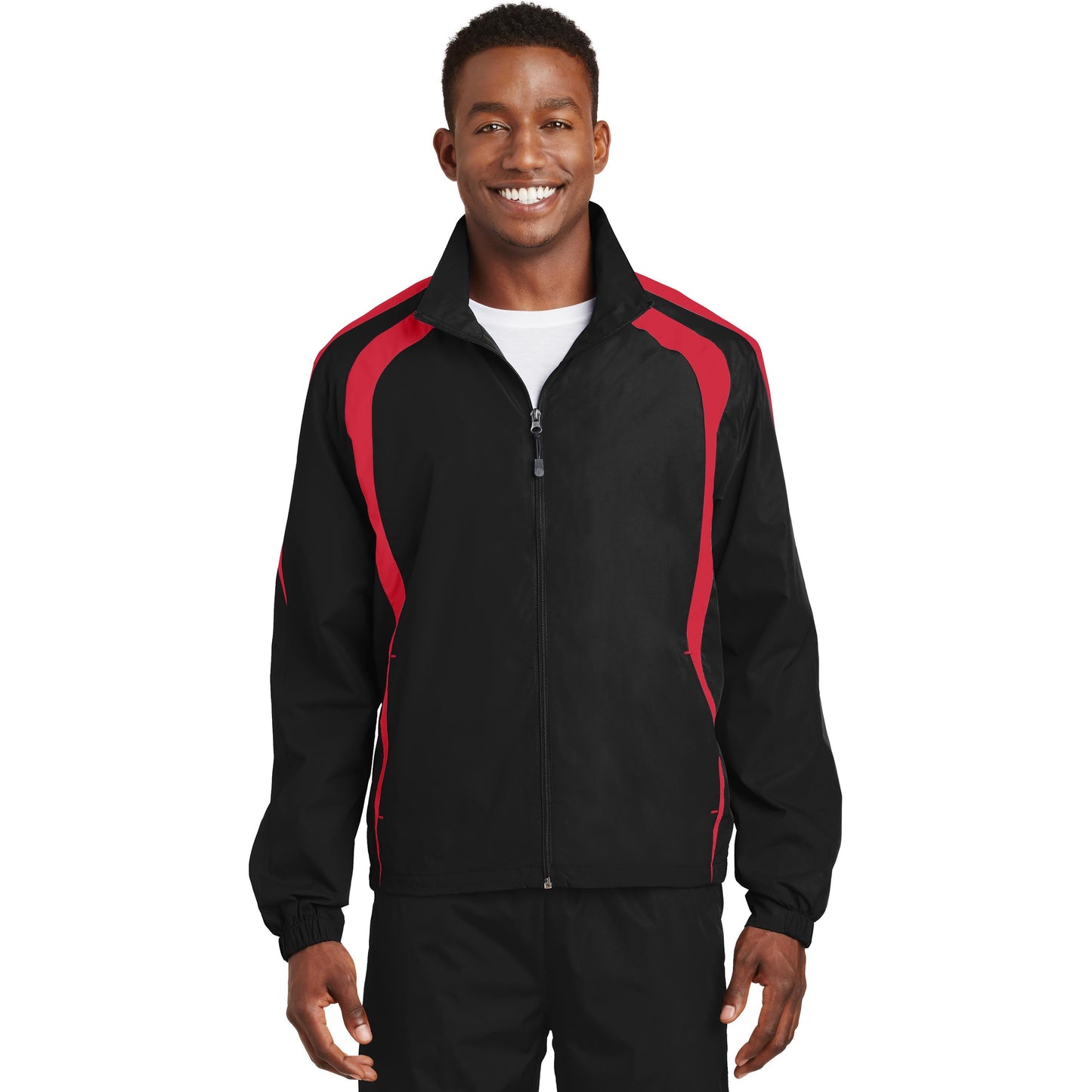 Black/White Jacket - Sport-Tek - Breathable Design - Lightweight