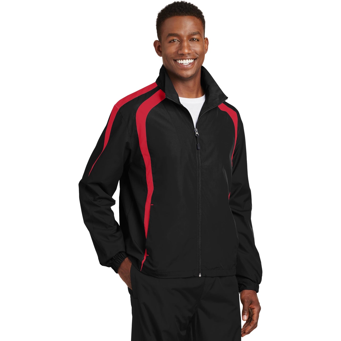 Black/White Jacket - Sport-Tek - Breathable Design - Lightweight