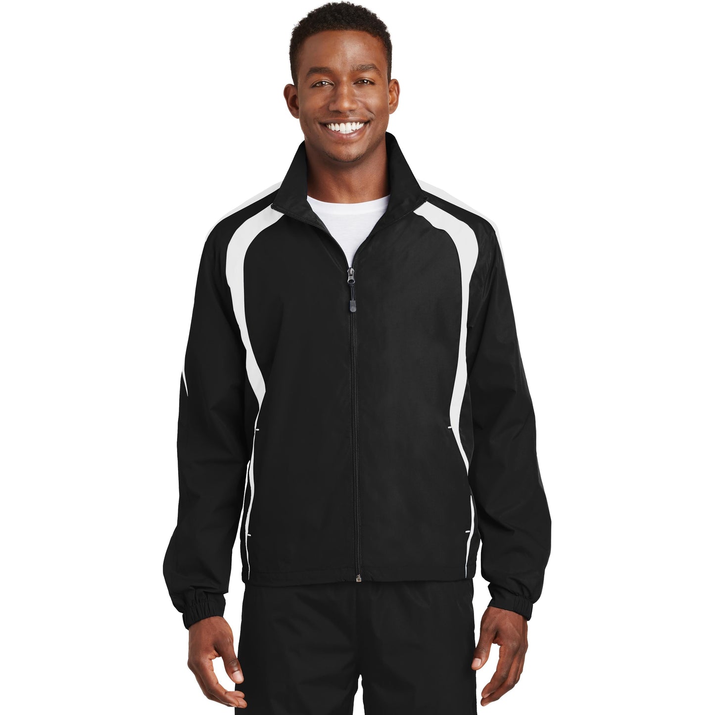 Black/White Jacket - Sport-Tek - Breathable Design - Lightweight