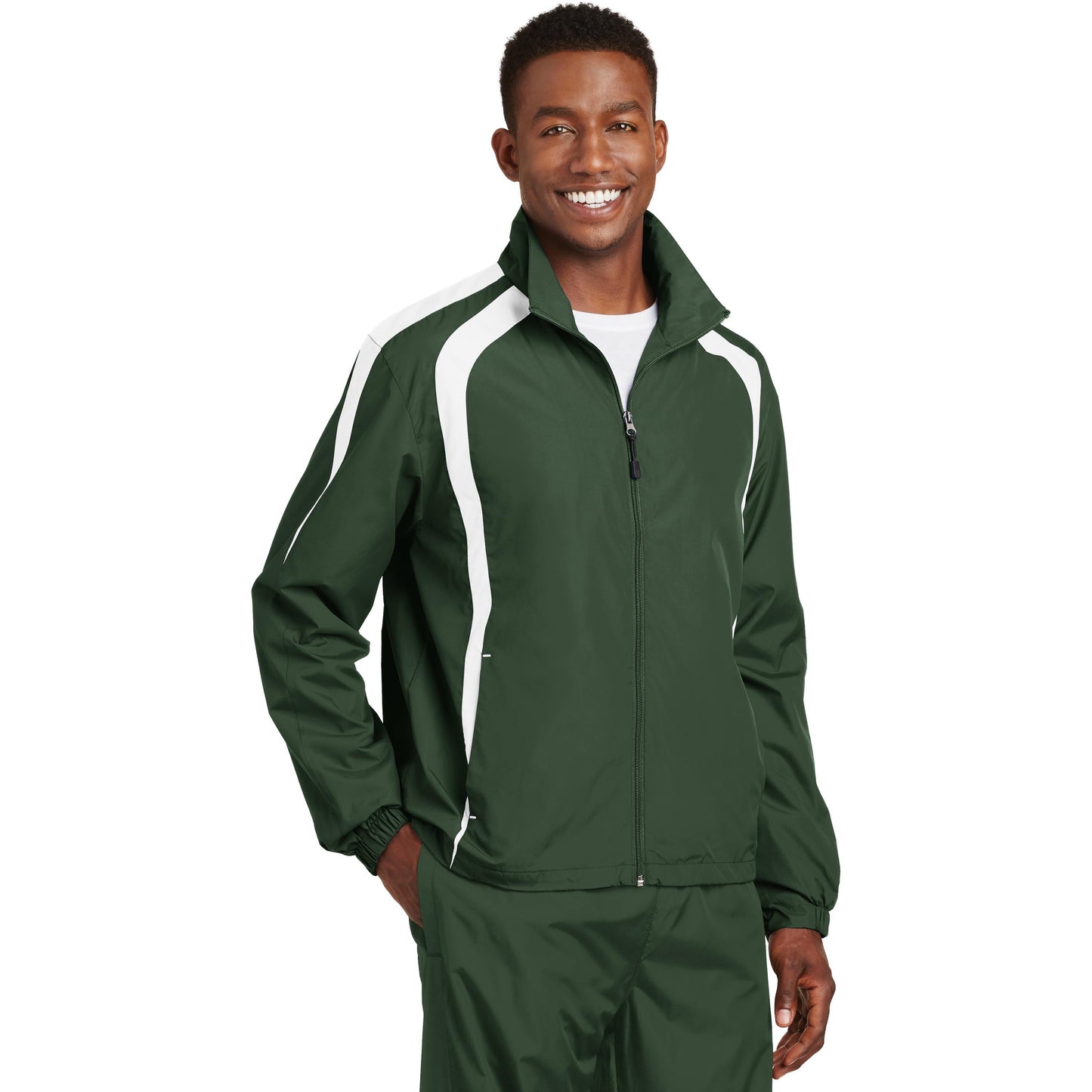Black/White Jacket - Sport-Tek - Breathable Design - Lightweight