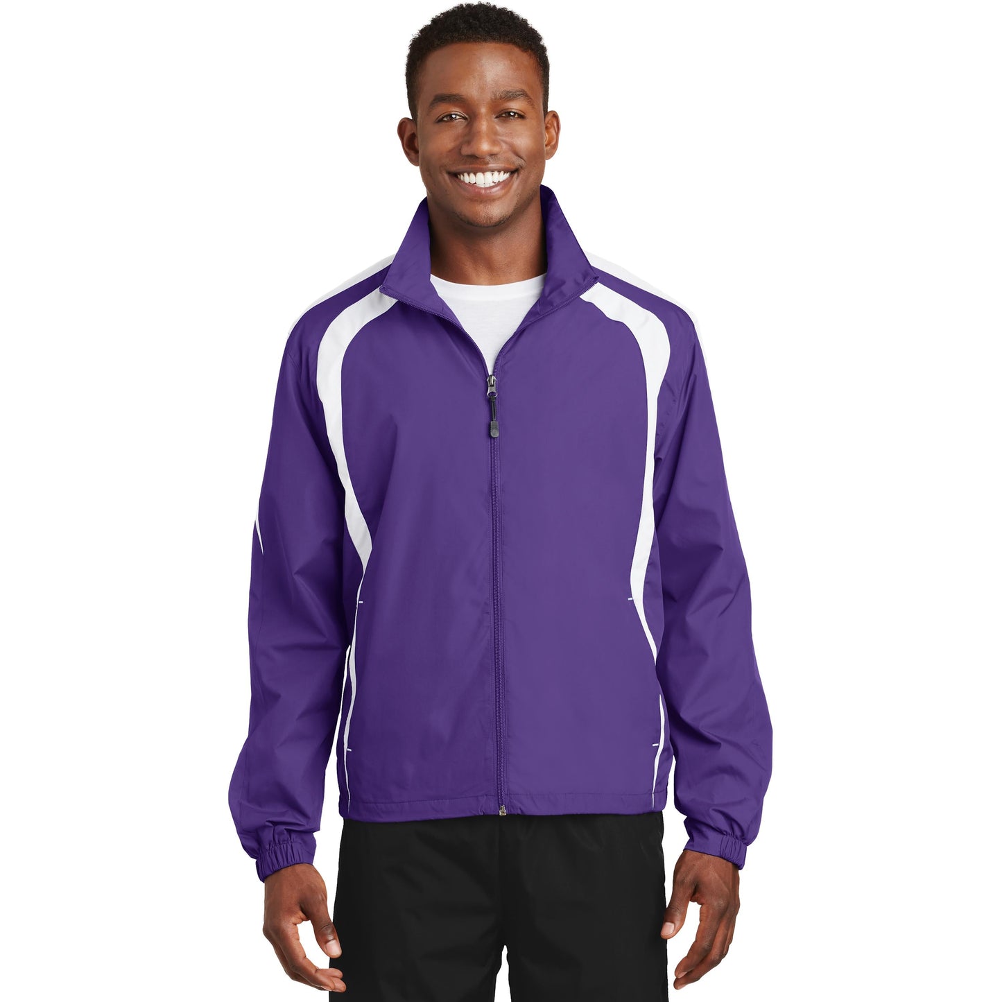 Black/White Jacket - Sport-Tek - Breathable Design - Lightweight