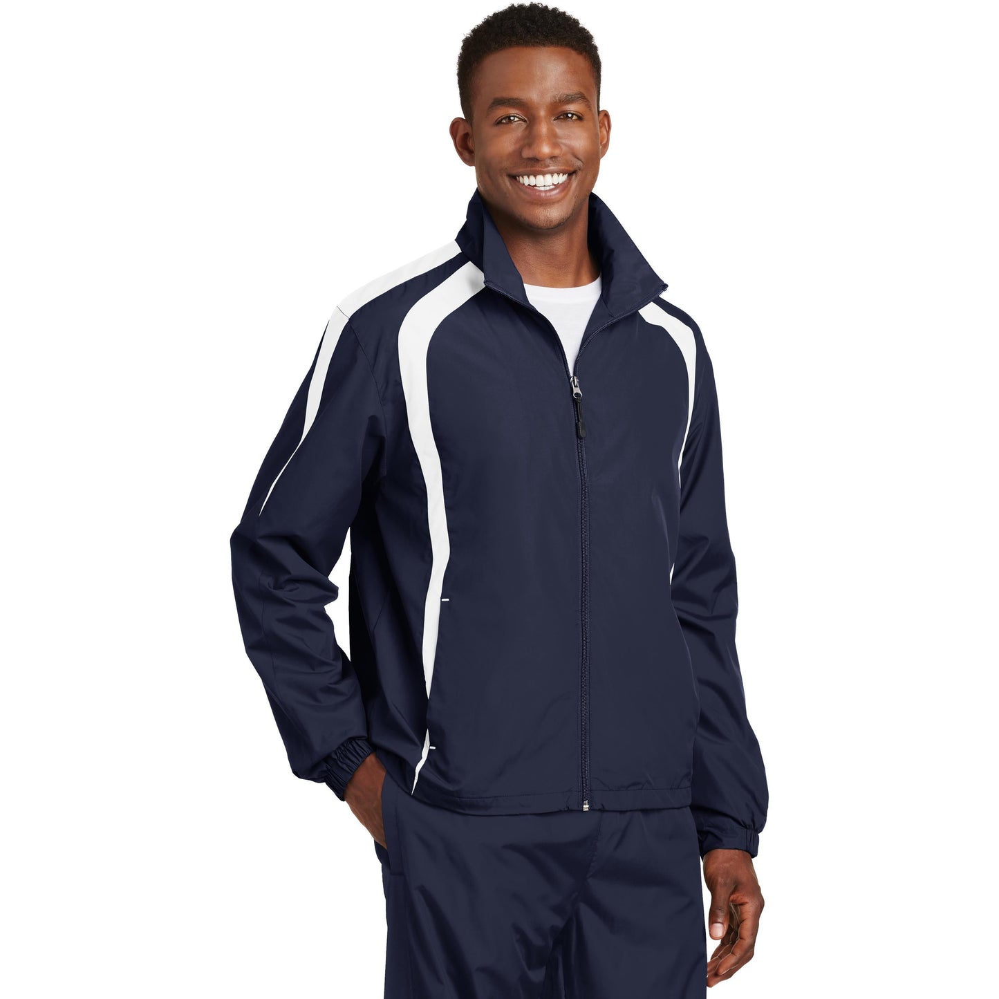 Black/White Jacket - Sport-Tek - Breathable Design - Lightweight