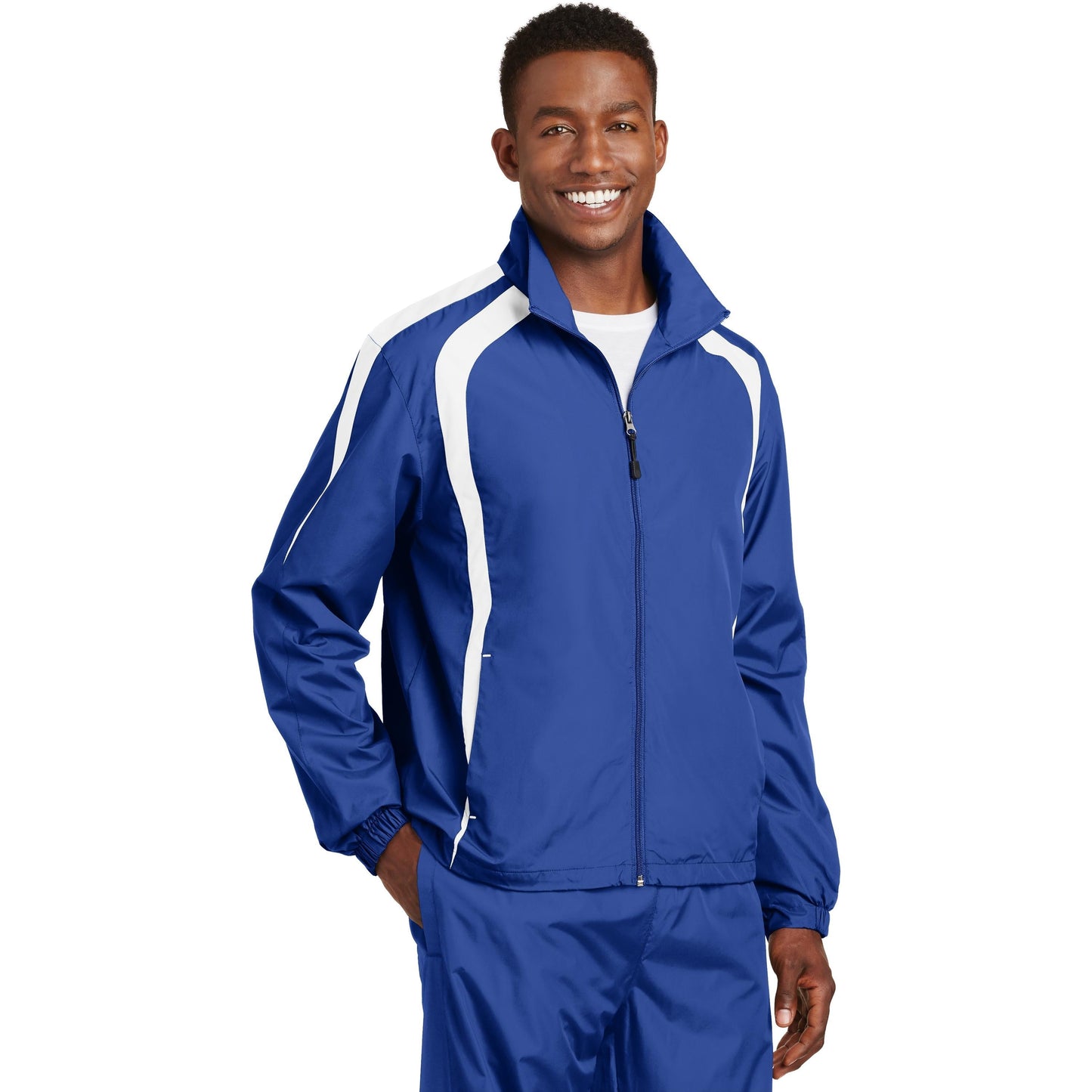 Black/White Jacket - Sport-Tek - Breathable Design - Lightweight