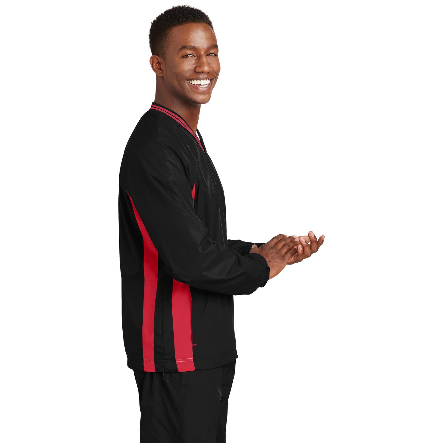 Black/True Red Windbreaker - Sport-Tek - Comfortable Fit