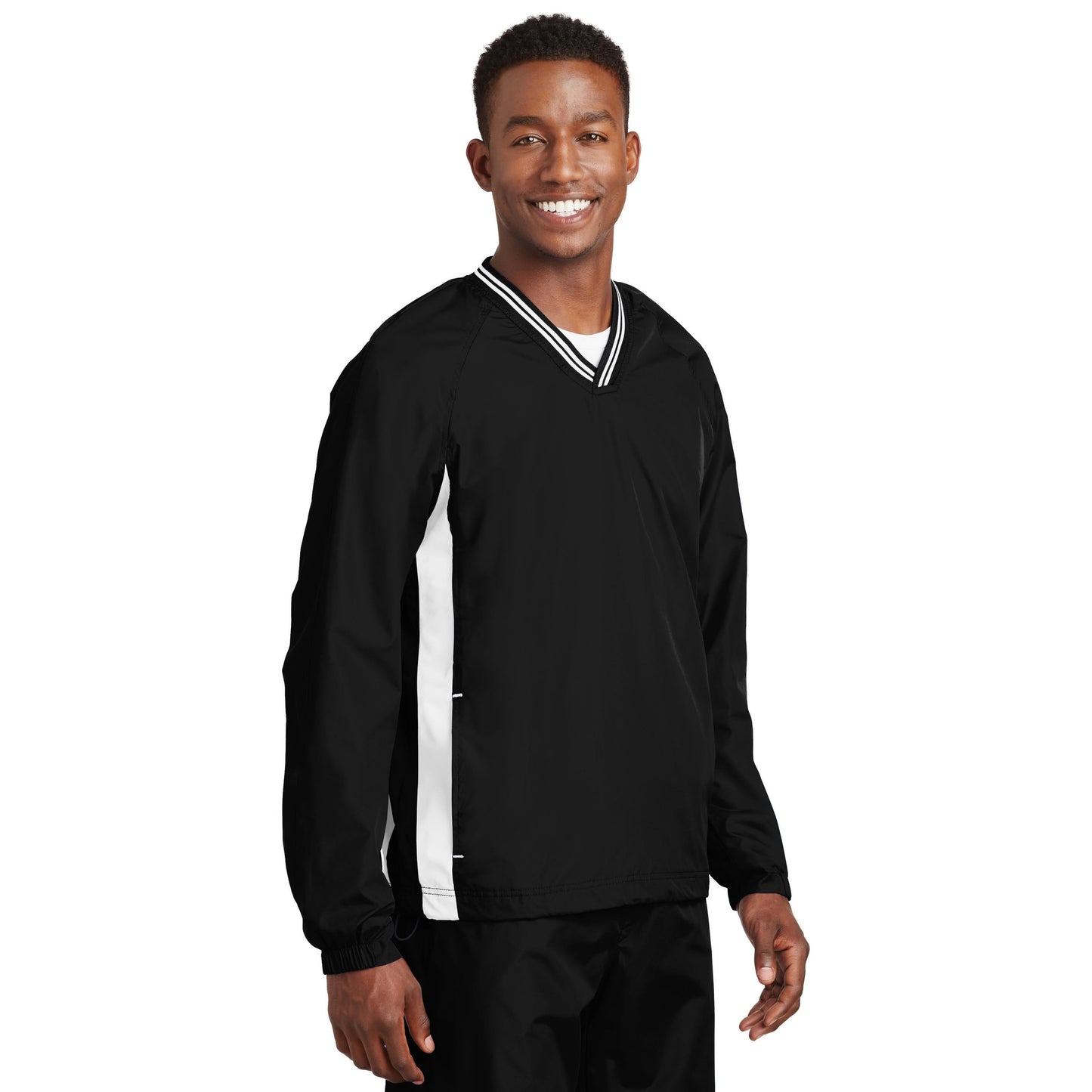 Black/True Red Windbreaker - Sport-Tek - Comfortable Fit