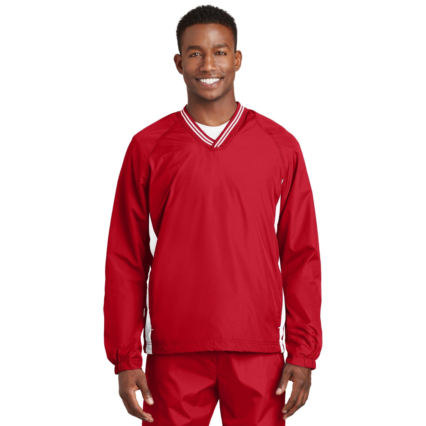 Black/True Red Windbreaker - Sport-Tek - Comfortable Fit