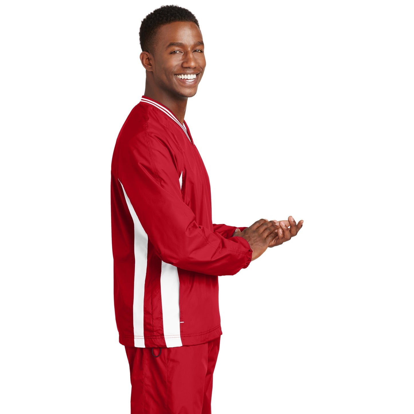 Black/True Red Windbreaker - Sport-Tek - Comfortable Fit