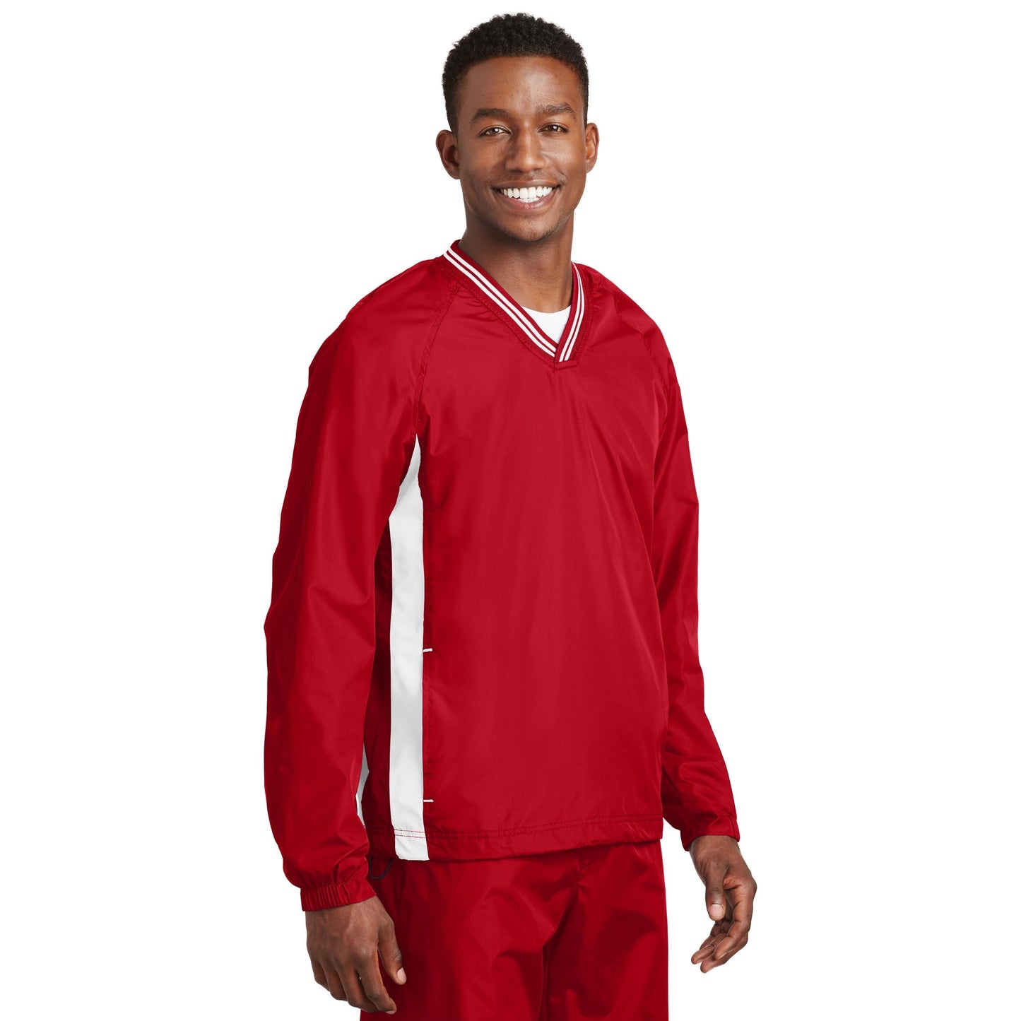 Black/True Red Windbreaker - Sport-Tek - Comfortable Fit