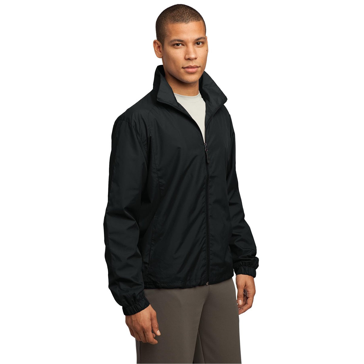 Black Windbreaker - Sport-Tek - Weather Resistant Design