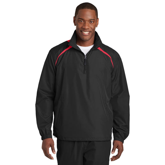 Black/True Red Windbreaker - Sport-Tek - Lightweight Fabric