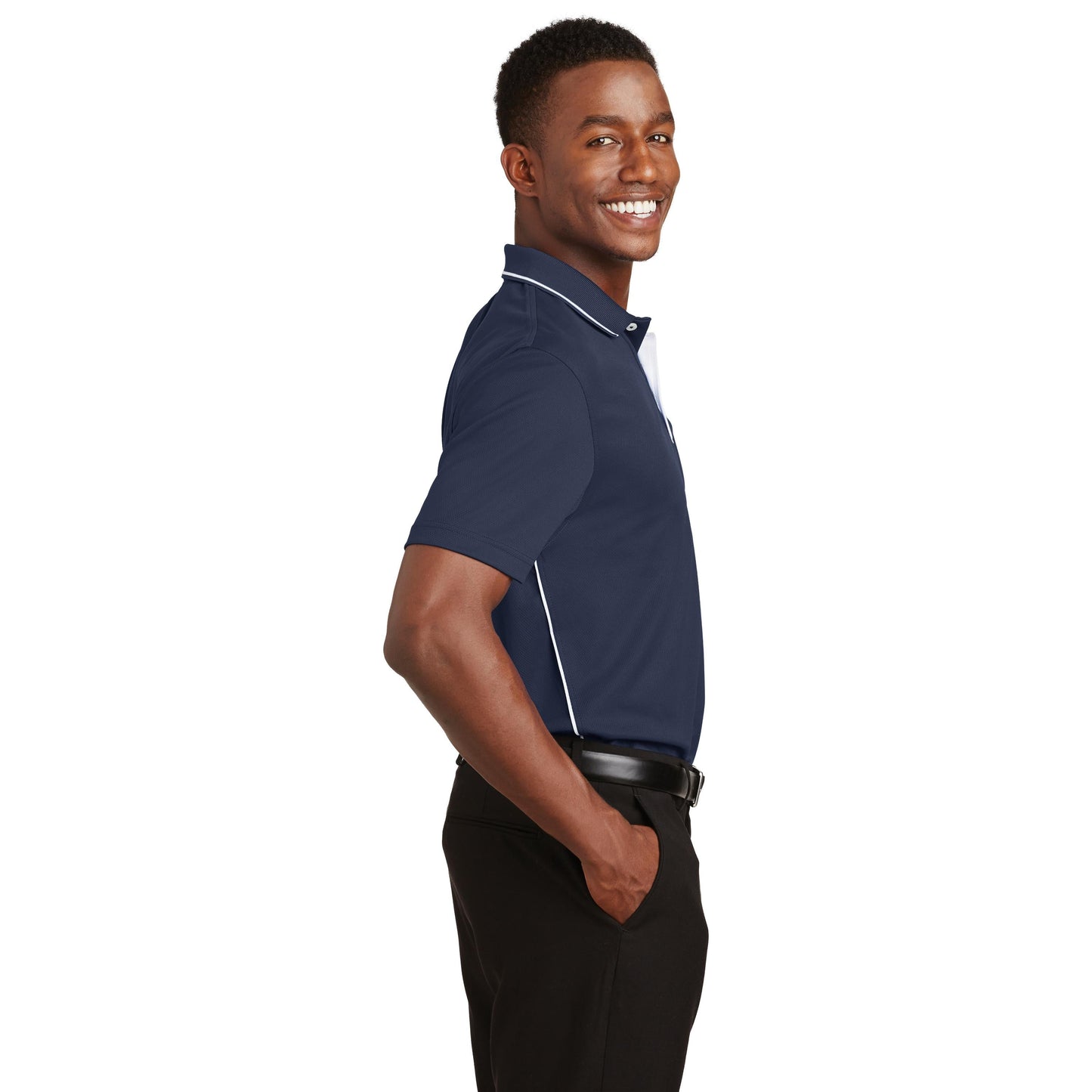 Black/White Polo Shirt - Sport-Tek - Moisture-Wicking