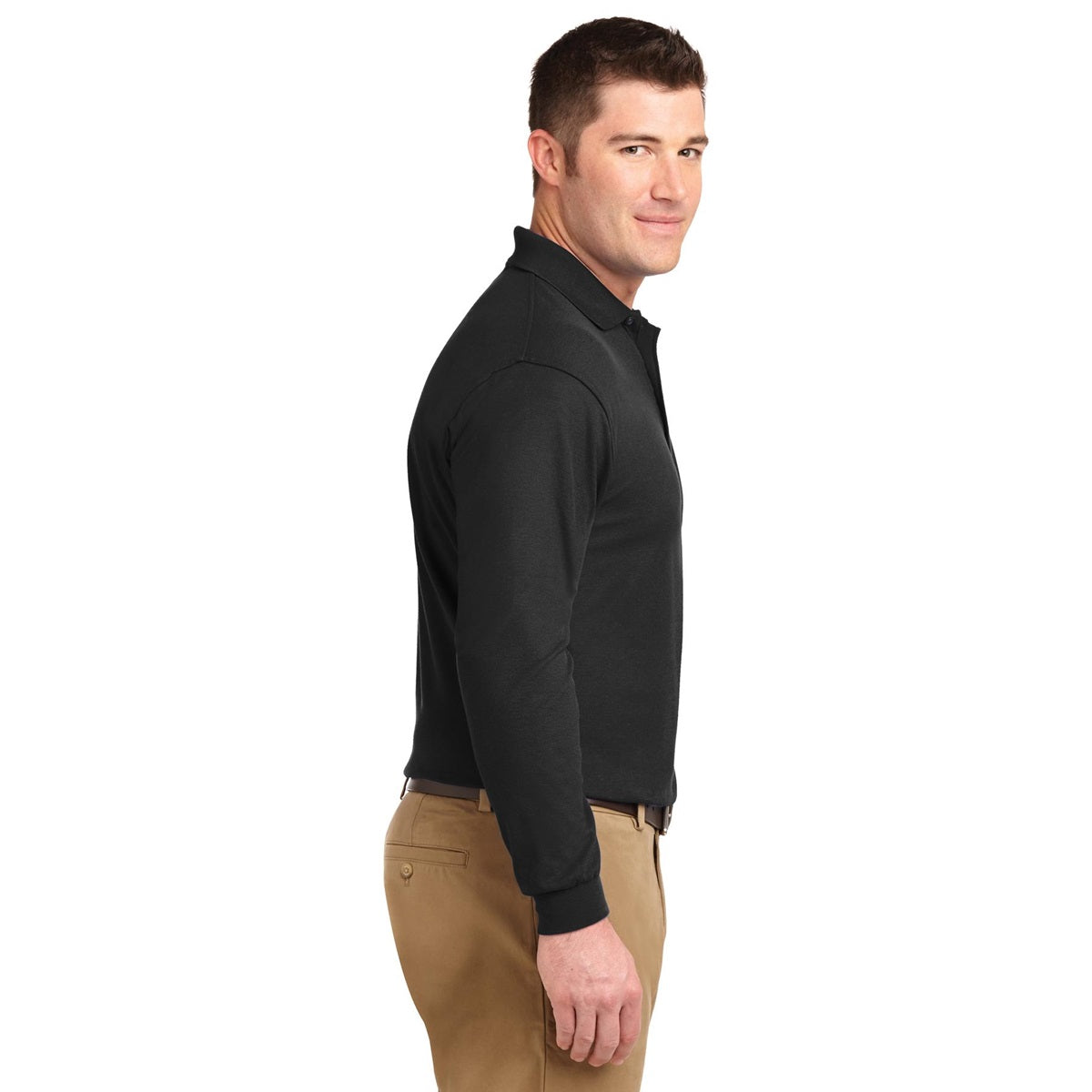 Black Polo Shirt - Port Authority - Soft Silk Touch