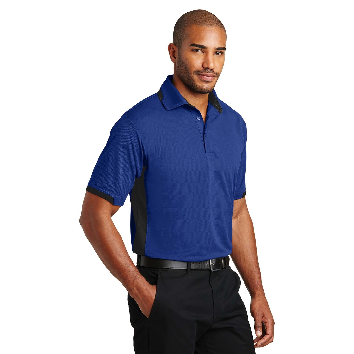 Black/Iron Grey Polo Shirt - Port Authority - Moisture-Wicking Design