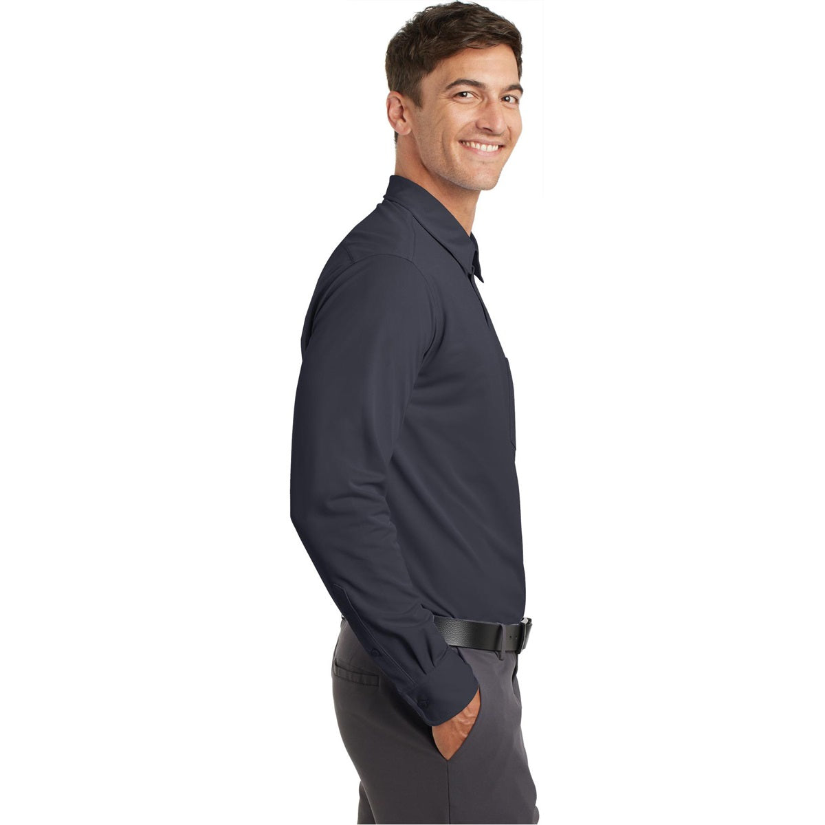 Battleship Grey Button Up Shirt - Port Authority - Soft