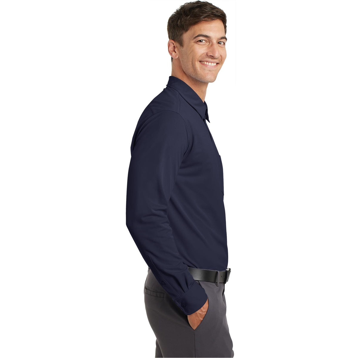Battleship Grey Button Up Shirt - Port Authority - Soft