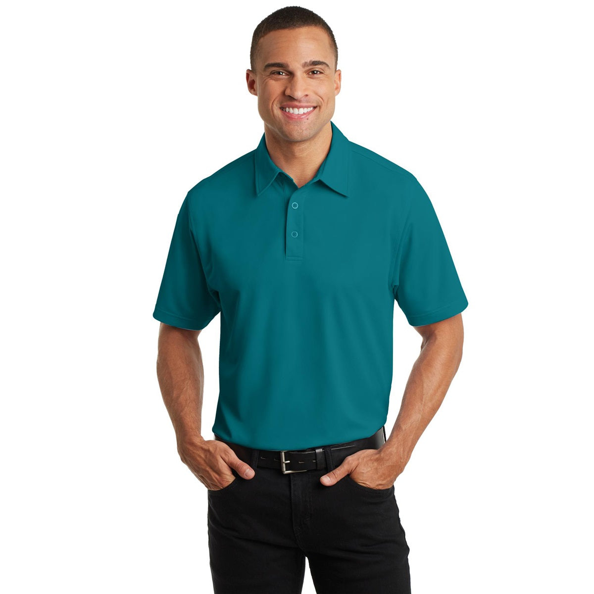 Battleship Grey Polo - Port Authority - Moisture Wicking